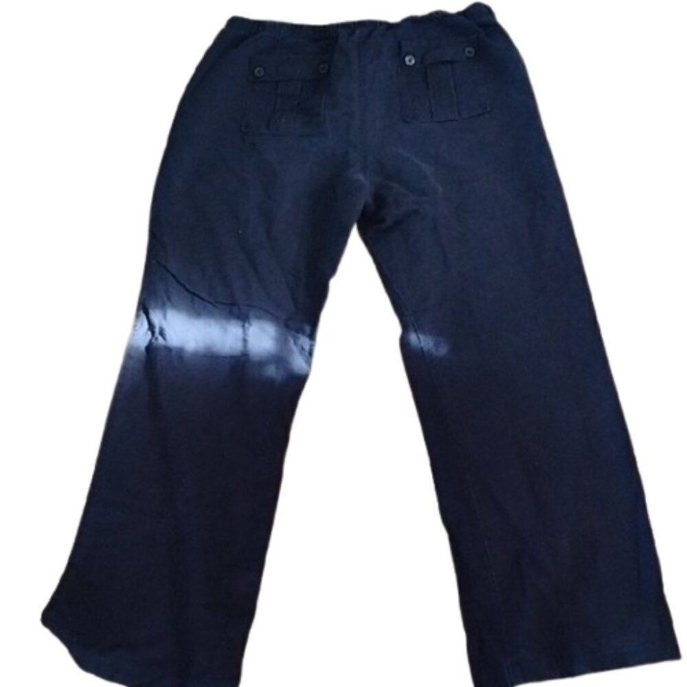 New York & Company Stretchy Navy Pants with Drawstring Tie With Pockets